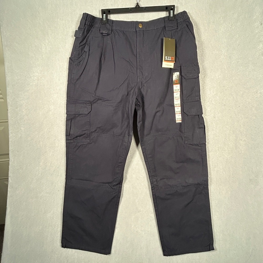 5.11 Tactical Pants Mens 38x30 Dark Navy Blue Solid Relaxed Fit Cargo Utility - Picture 1 of 12